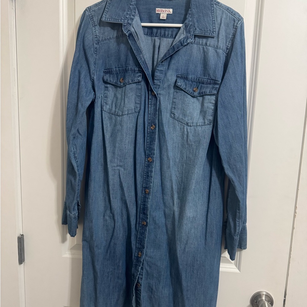 Merona Blue Denim Shirt Dress